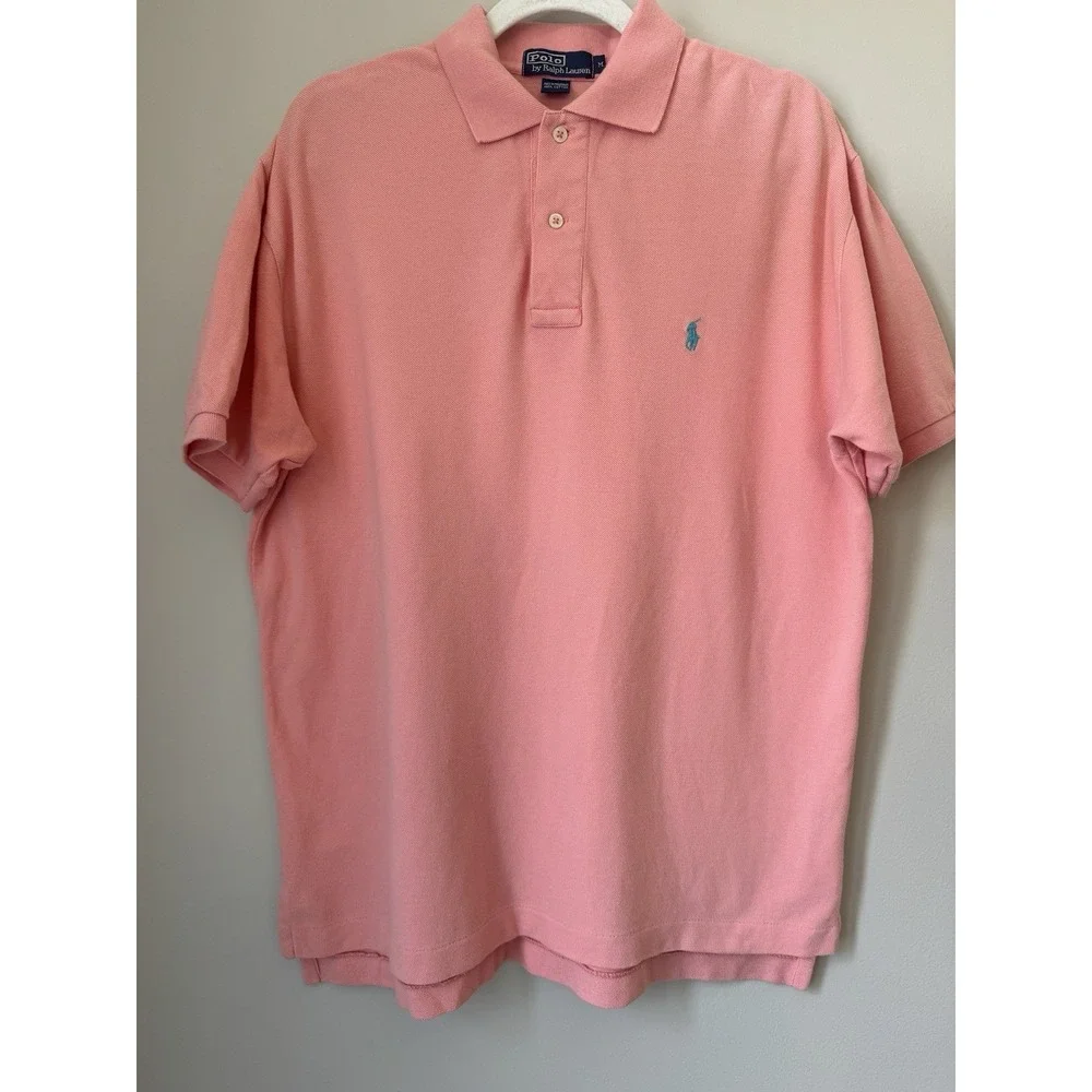 Polo By Ralph Lauren Polo Shirt Men's Coral Polo Turquoise Pony SZ Medium